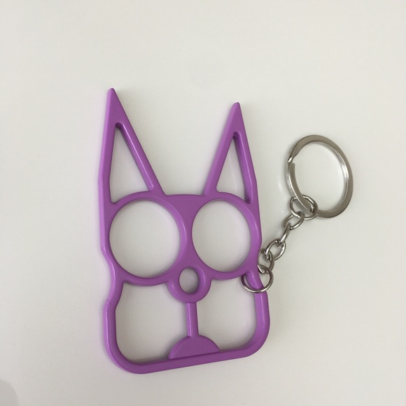 Purple Cat Self Defense Keychain